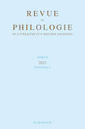 Revue de philologie, de littérature et d'histoire anciennes, v. 95-2